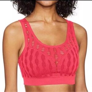 Betsey Johnson Women's Slit Mesh Seamless Bra size m coral